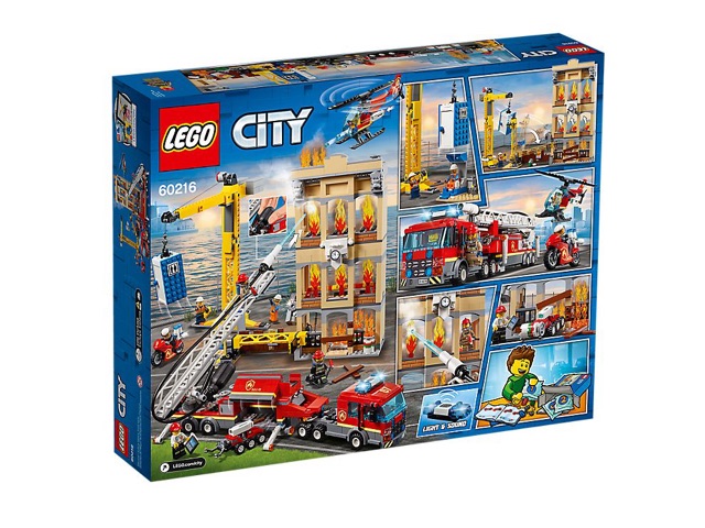 Lego UNIK BRICK 60216 Downtown Fire Brigade - Bộ lắp ráp cứu hoả trong City - Chủ đề Thành phố chính hãng
