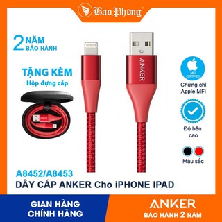 Cáp Sạc dây dù ANKER A8452 / A8453 Powerline + II Lightning Cho iPhone iPad IP 12 11 Pro max 6 7 8 plus X XS XR mini MFI