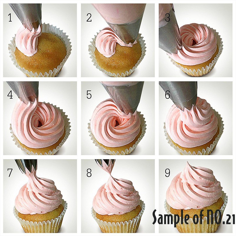 Bộ 3 vòi làm kem bằng thép không gỉ Walfos giúp trang trí bánh kem dễ dàng