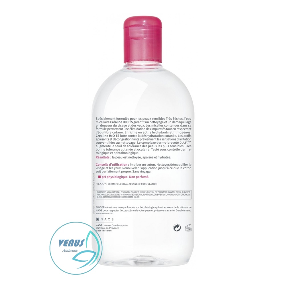 Nước tẩy trang Bioderma 500ml Pháp cho da dầu mụn, da khô &amp; da nhạy cảm - Bản nội địa Pháp
