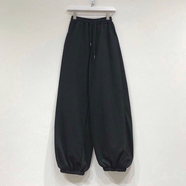 Jogger thun trơn cạp chun dáng rộng ulzzang HOT/ Quần jogger trơn bó ống chun 2 màu hot trend Daski phong cách ulzzang | WebRaoVat - webraovat.net.vn