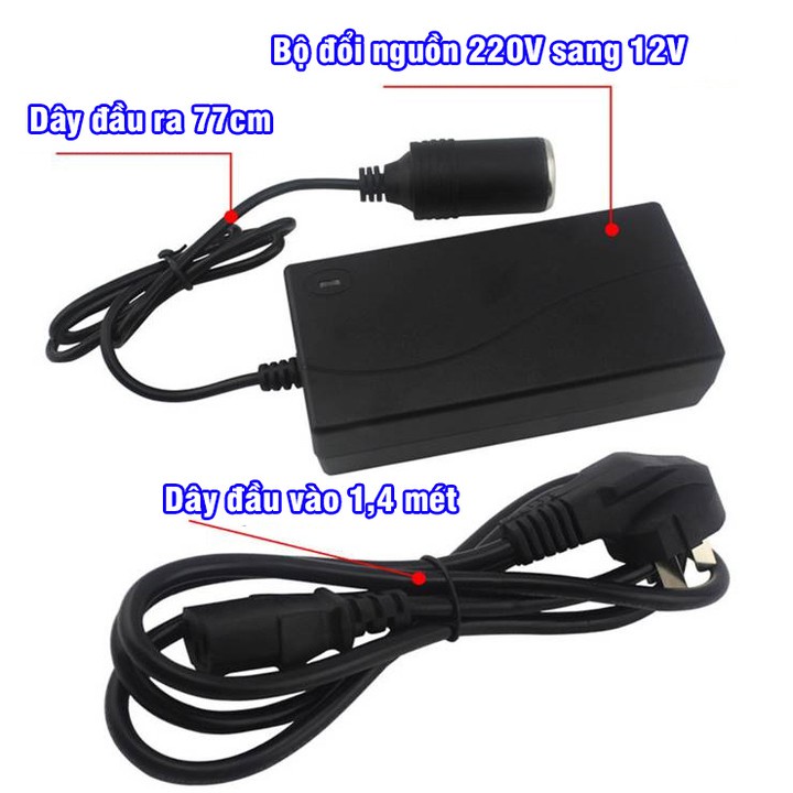 Bộ chuyển đổi nguồn điện 220V sang 12V đầu tẩu trên ô tô cho phép sử dụng nhiều thiết bị điện của xe hơi