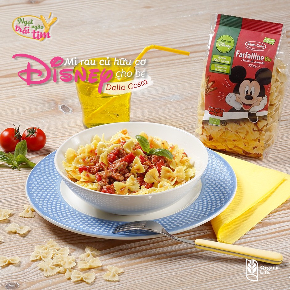 Nui Nơ Hữu Cơ Cho Bé 300g Dalla Costa Organic Disney Farfalline Bio