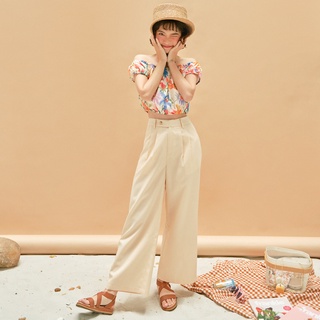 BLEUBIRD Quần suông đũi ống rộng LINEN CULOTTES