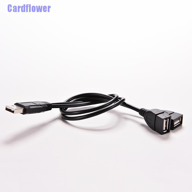 Cardflower  USB 2.0 A Male To 2 Dual USB Female Jack Y Splitter Hub Power Cord Adapter Cable