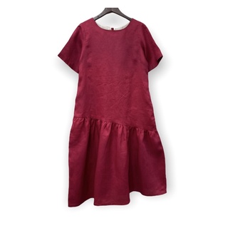 Đầm linen tưng đuôi cá chéo
