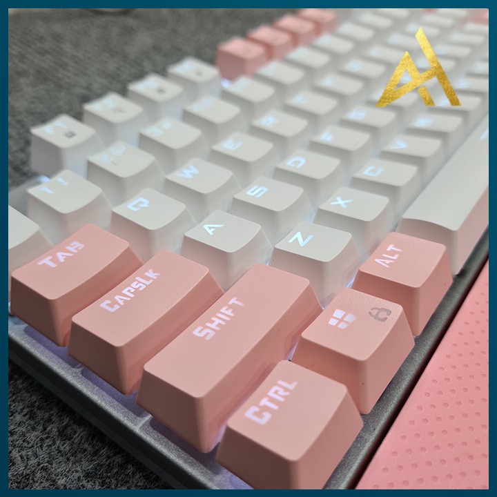 Bàn Phím Cơ Gaming Keycap Xuyên Led Đổi Màu Philips 8614DQ Màu Hồng Bàn Phím Máy Tính Laptop Có Dây Keyboard Chơi Game