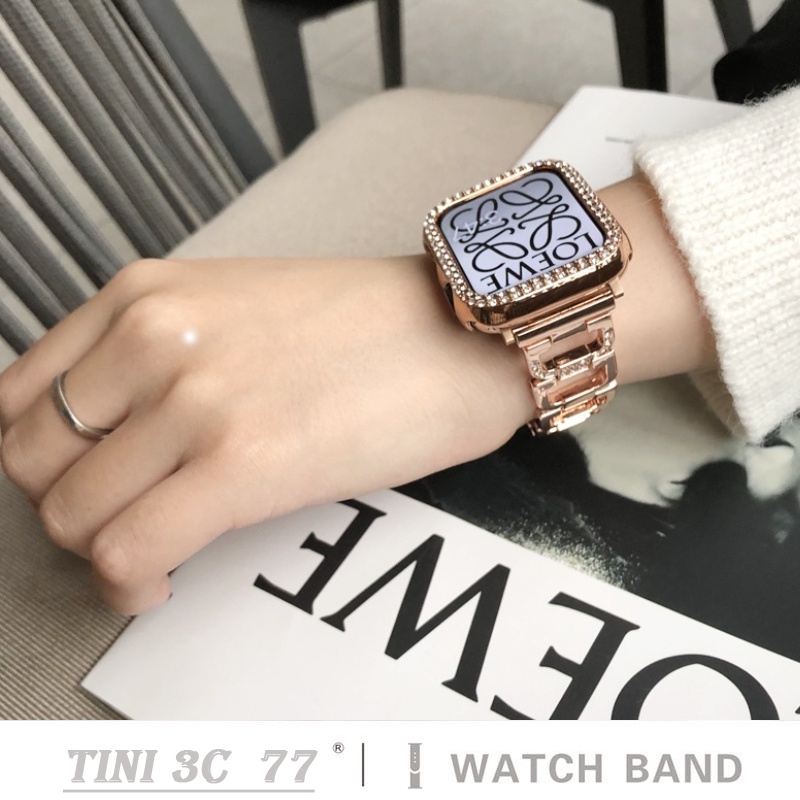 Dây Đeo Đồng Hồ Apple Watch Series 7 6 5 4 3 2 1 SE iwatch7 45mm 38/41/40/42 44mm Dây Kim Loại