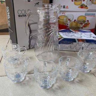BỘ BÌNH + 6 CỐC THUỶ TINH PHA LÊ