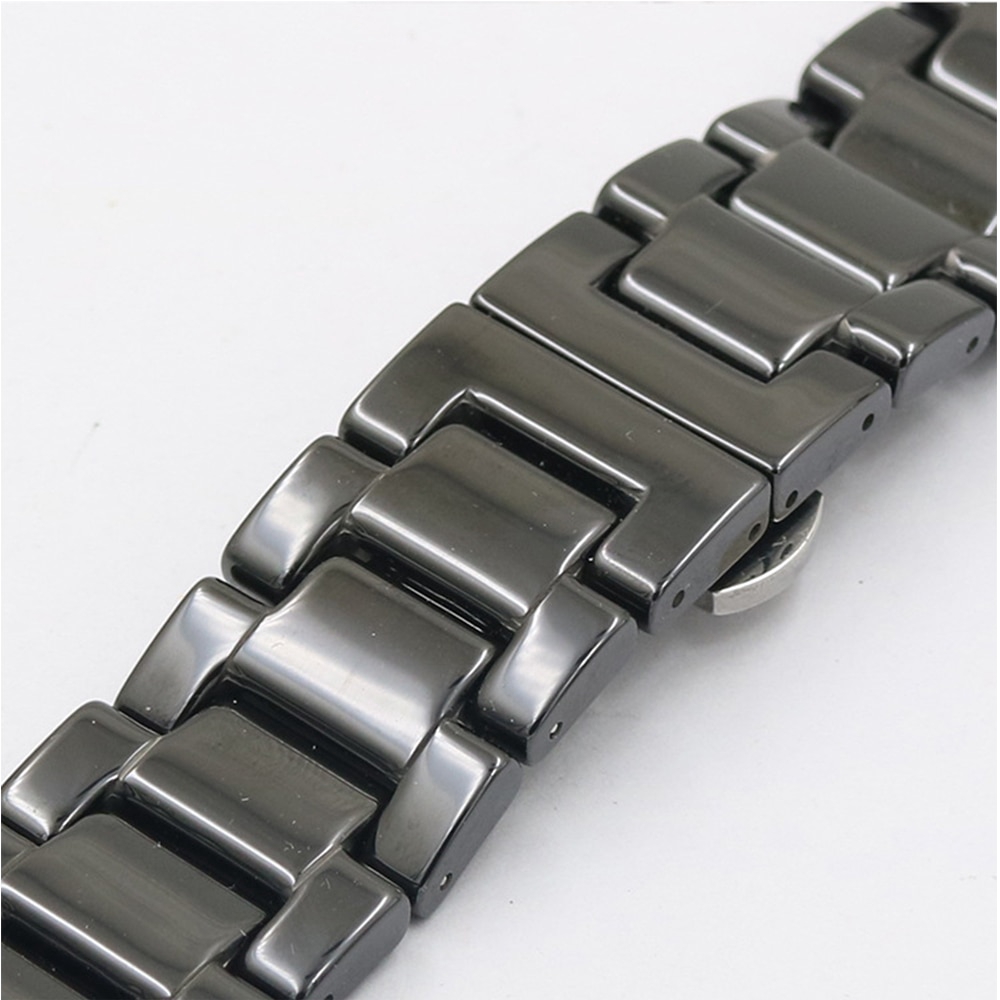 Dây đồng hồ bằng sứ cao cấp 16mm 18mm 20mm 2 màu trắng đen