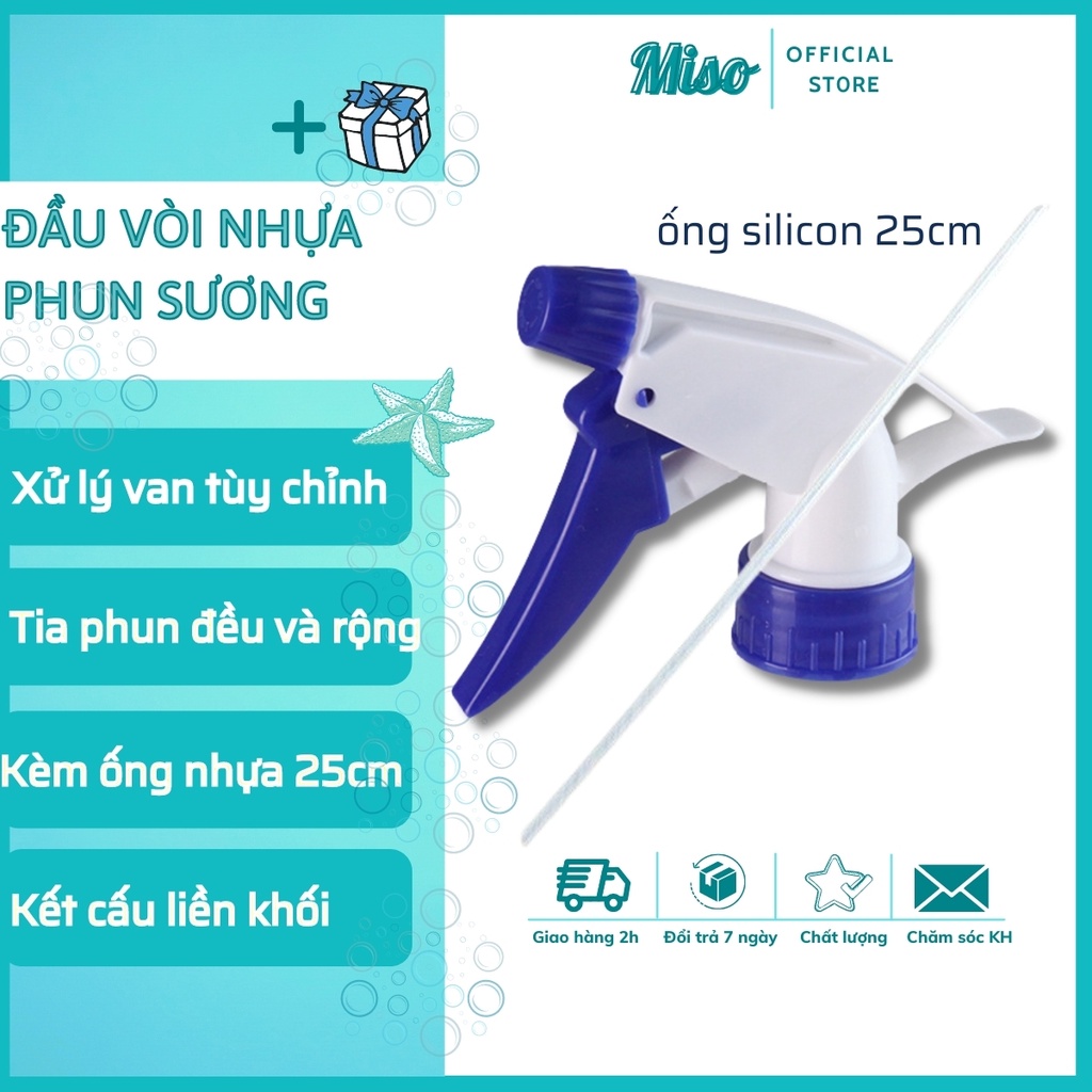 Đầu vòi xịt nhựa tưới nước phun sương có kèm ống nhựa