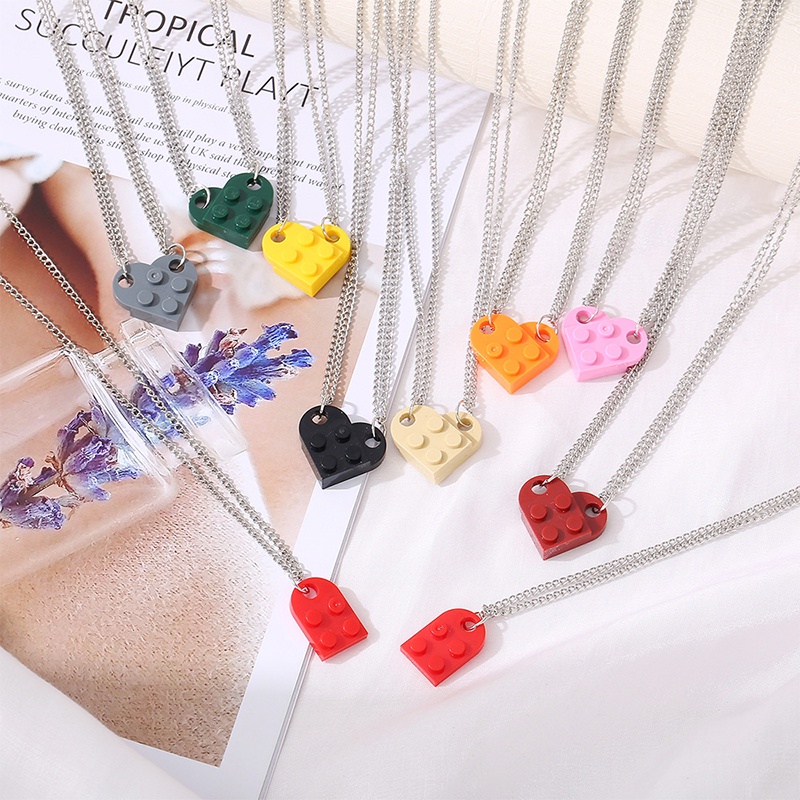 Vòng cổ Mặt Trái Tim Lego Nhiều Màu Thời Trang Sáng Tạo Cho Nữ