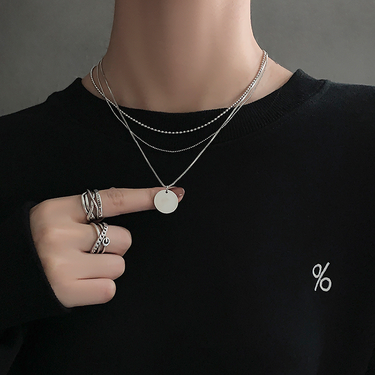 Dây Chuyền Nhiều Lớp Thiết Kế Cá Tính Phong Cách Hip-Hop