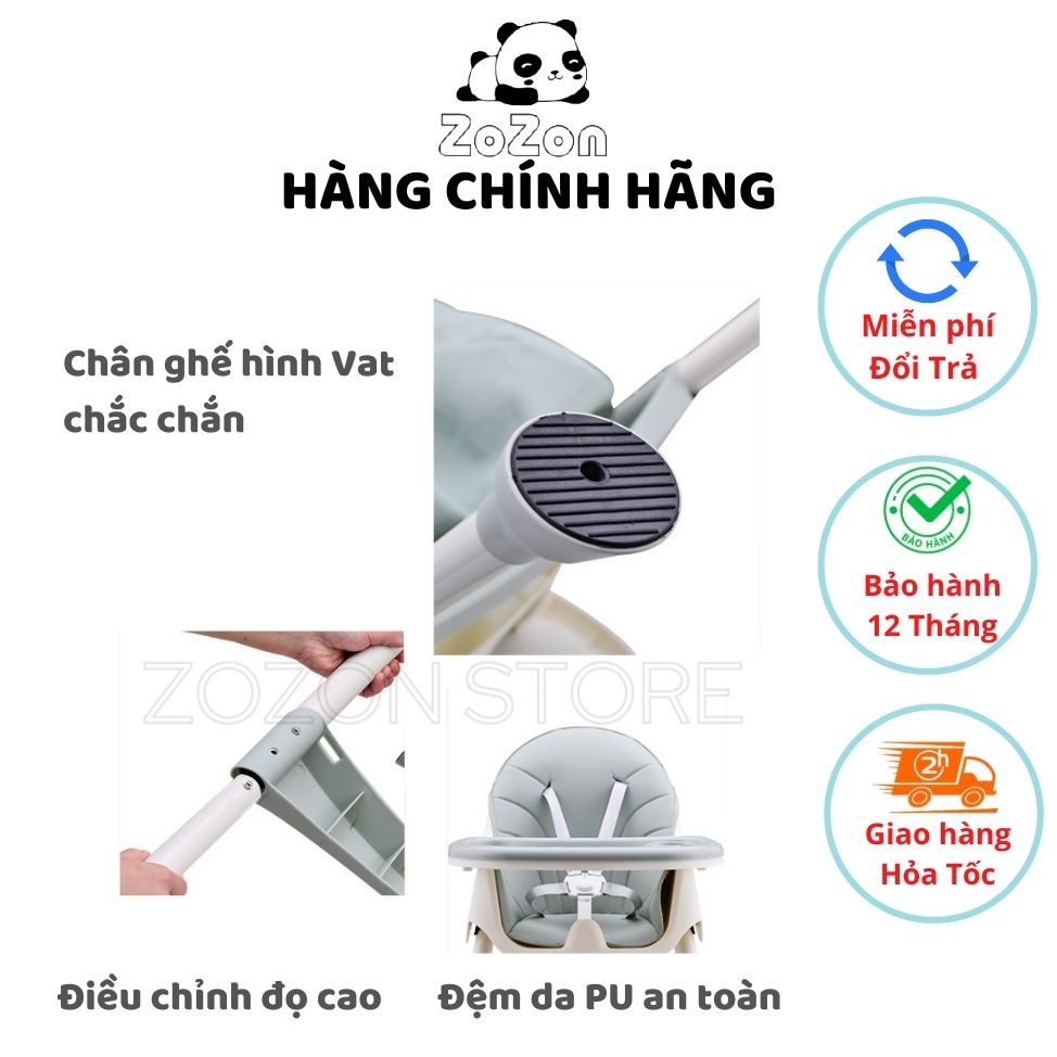 Ghế ăn dặm cho bé Zozon kèm mặt bàn ăn dặm kiểu nhật và BLW 2 chế độ chân cho bé trai bé gái từ 6 tháng