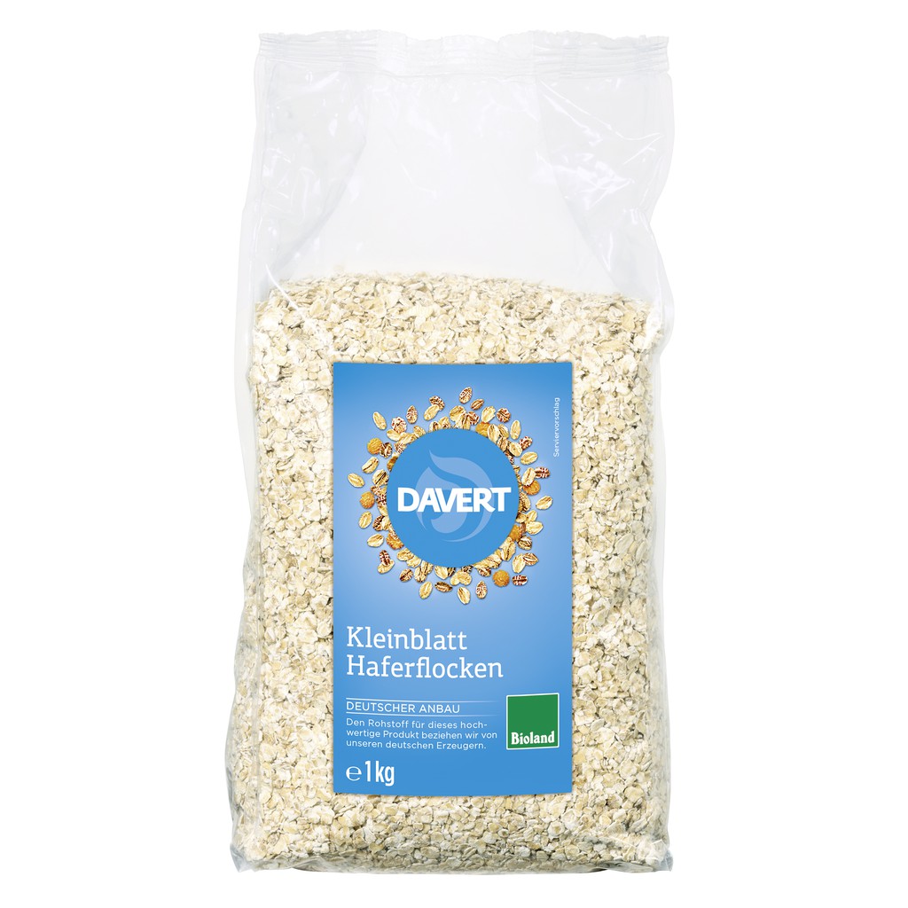 Yến mạch cán mỏng hữu cơ Davert Small Oatmeal 1kg