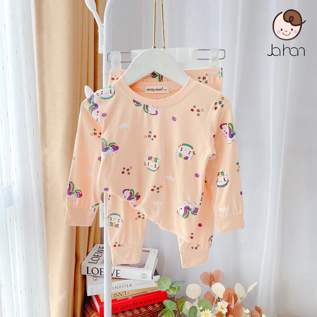 [SALE] Bộ Thun Lạnh Dài Tay Cho Bé Trai, Bé Gái Minky Mom Hoạ Tiết Gấu Trắng, Đồ Bộ Cho Bé Mặc Nhà MKMTD2225