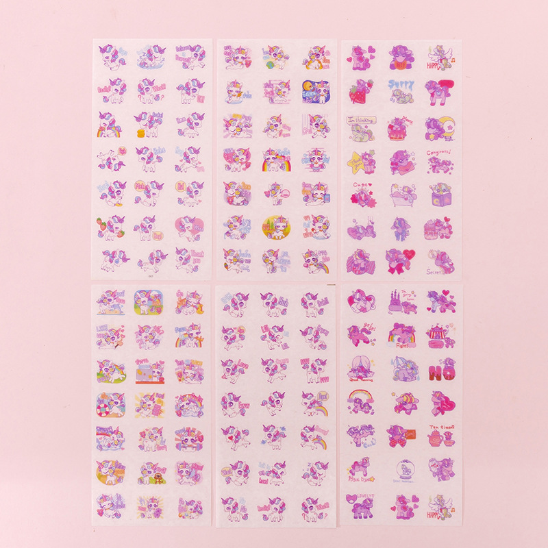 Set 6 tấm nhãn dán trang trí tiện lợi cao cấp