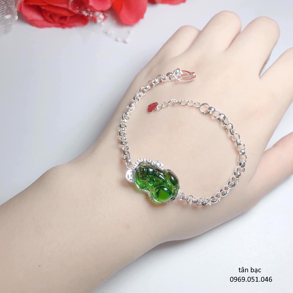 lắc tay tỳ hưu , gắn đá phong thủy may mắn , vòng tay nghê đủ màu