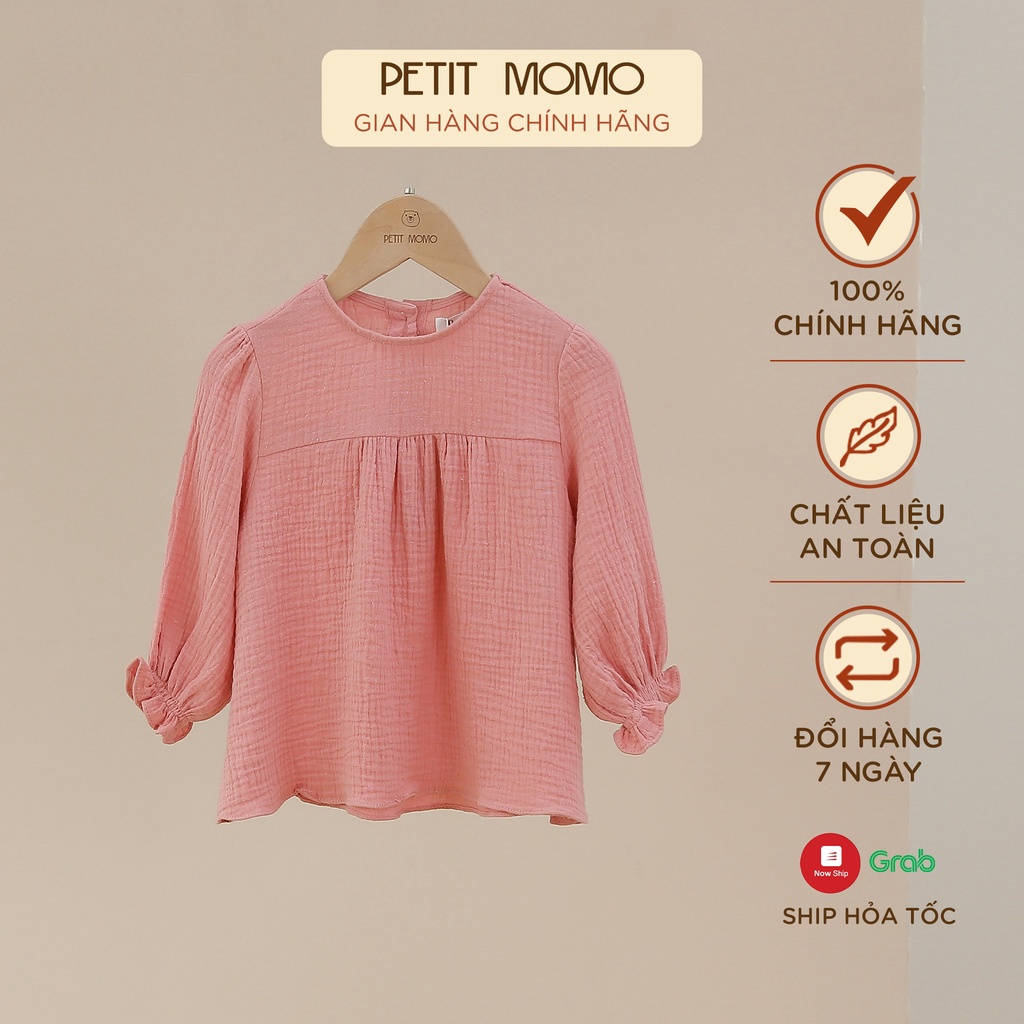 [Mã BMBAU50 giảm 7% đơn 99K] Áo Babydoll Bé Gái Dài Tay PETIT MOMO Vải Xô Mềm Mại Thoáng Mát Cho Bé Từ 1-6 Tuổi H038