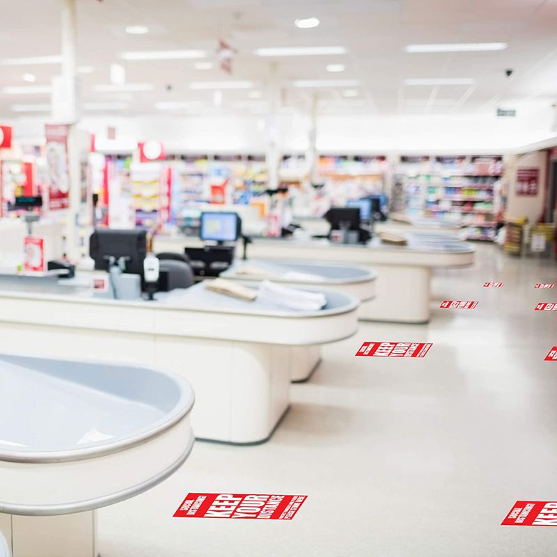 Sun Social Distancing Miếng Dán Sàn Nhà Kiểm Soát Khoảng Cách Đứng Here Line Crowd Cho Các Dược Sĩ Ban