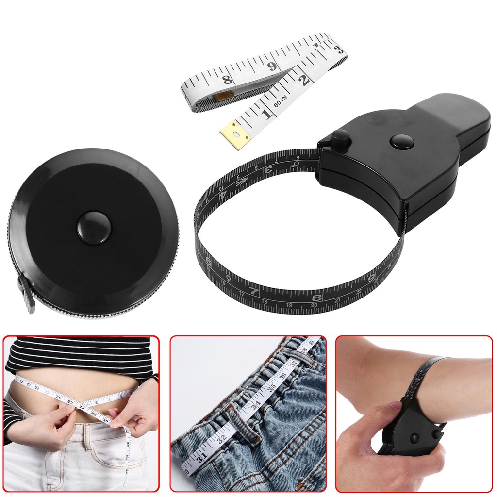 1 / 3 Thước Dây Đo Lường Màu Đen Chuyên Dụng Cho Thợ May