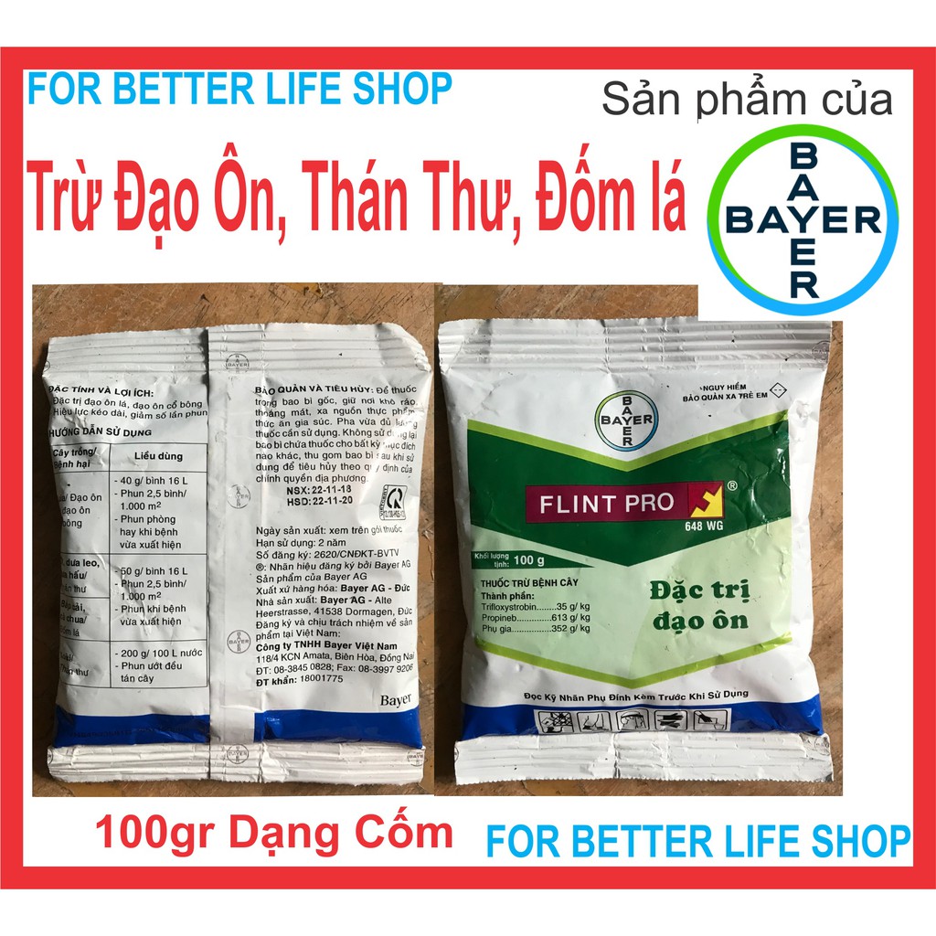 Trừ Đạo Ôn, Thán Thư, Đốm Lá FLINPRO 648WG gói 100gr