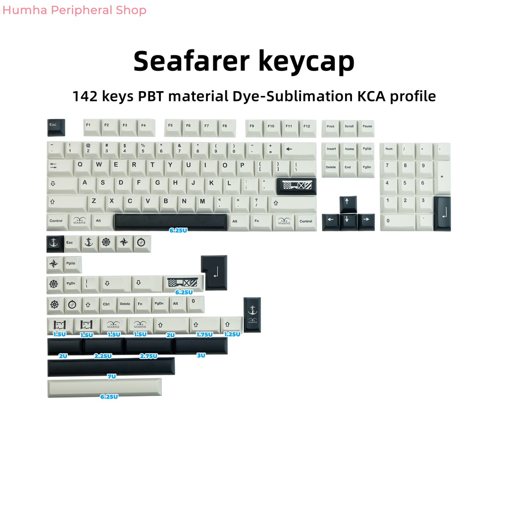 Bàn Phím Cơ Humha Seafarer 142 Phím Chất Liệu PBT Nhuộm Màu KCA profile Cá Tính