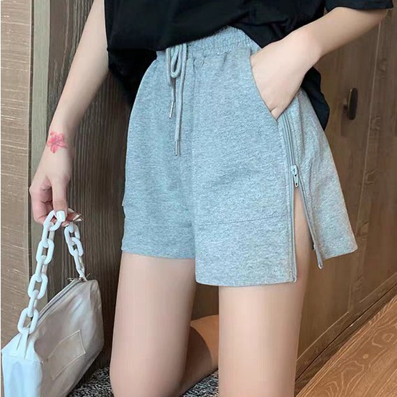 [freesize] QUẦN SHORT NỮ KHOÁ HÔNG KÉO XẺ TÀ NĂNG ĐỘNG - QUẦN ĐÙI XẺ KHOÁ ĐEN TÍM TRẮNG XÁM ULZZANG ( ảnh thật )