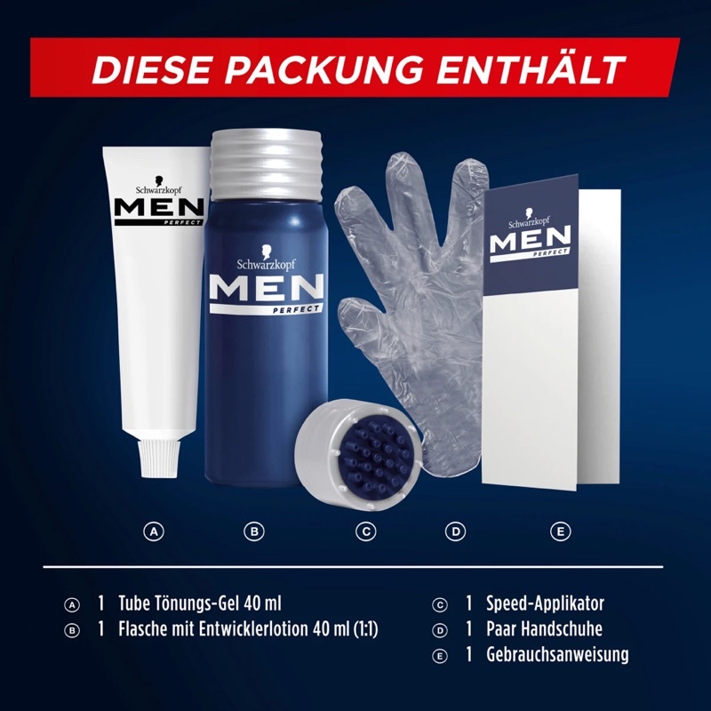 Thuốc nhuộm tóc phủ bạc Schwazkopf Men Perfect 90 _ Đen tự nhiên