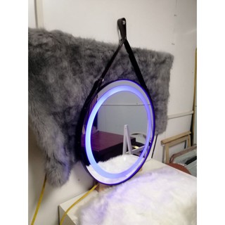 GƯƠNG TREO TƯỜNG DÂY DA ĐÈN LED CẢM ỨNG ✅GƯƠNG TRÒN TRANG ĐIỂM SPA✅ ĐƯỜNG KÍNH 40 - 70 CM✅