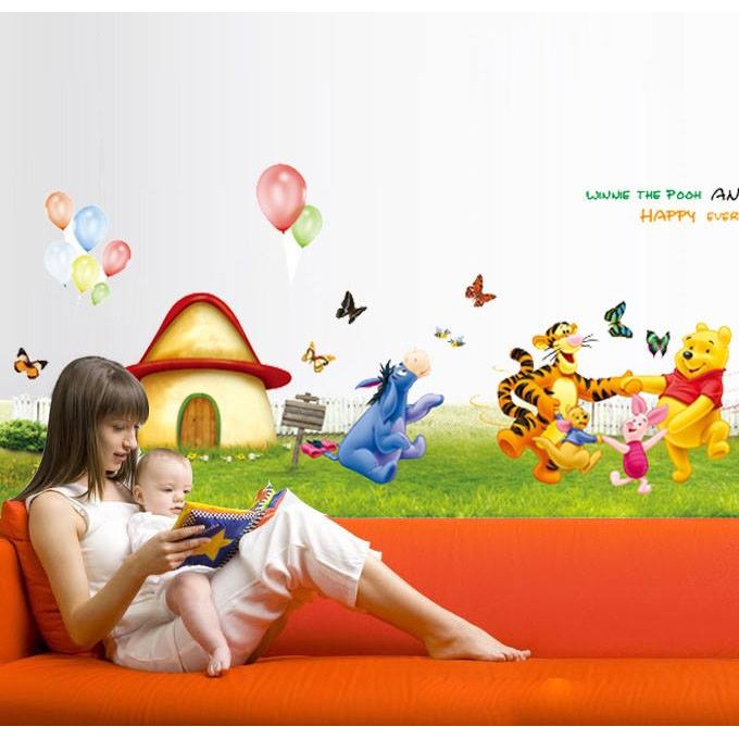 Decal dán tường ngôi nhà của gấu cỡ to nhất