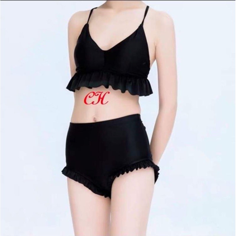 Sét bikini rua bèo áo dây có độn ngực COH588