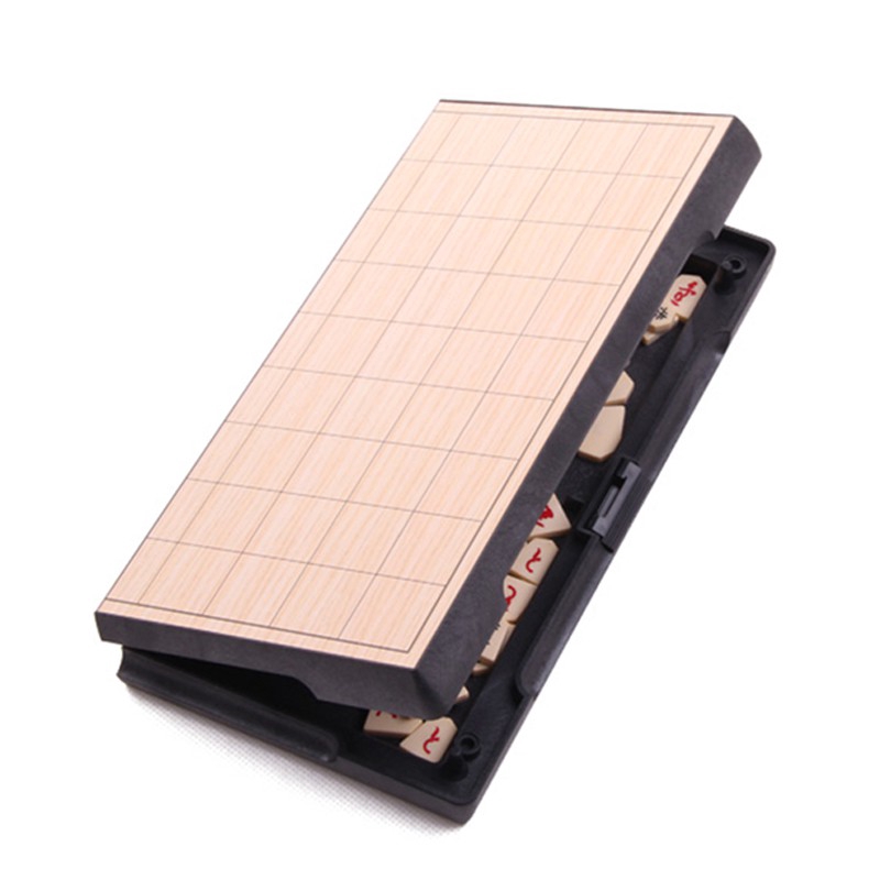 Magnetic Folding Shogi Set Boxed Portable Japanese Chess Bộ cờ tư tính dạng gấp phong cách Nhật Bản 25x25x2cm
