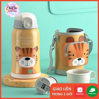 Bình nước giữ nhiệt 550ml inox 304 cao cấp BGN15 ChiChi Phong cách hoạt hình cute có thể giữ nhiệt 6-8 tiếng