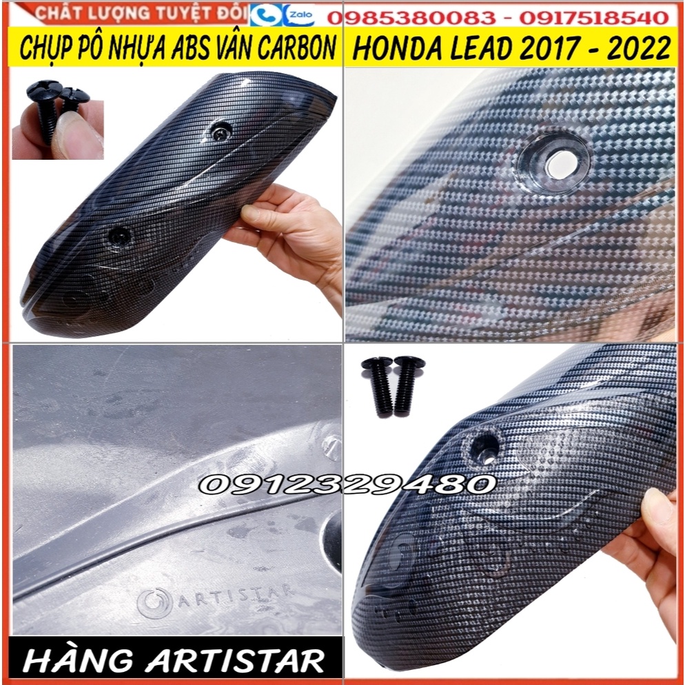 Chụp Pô (Ốp Che Pô) Nhựa ABS Vân Carbon Gắn Honda Lead 2017 - 2022 Các Phiên Bản (Hàng Artistar)