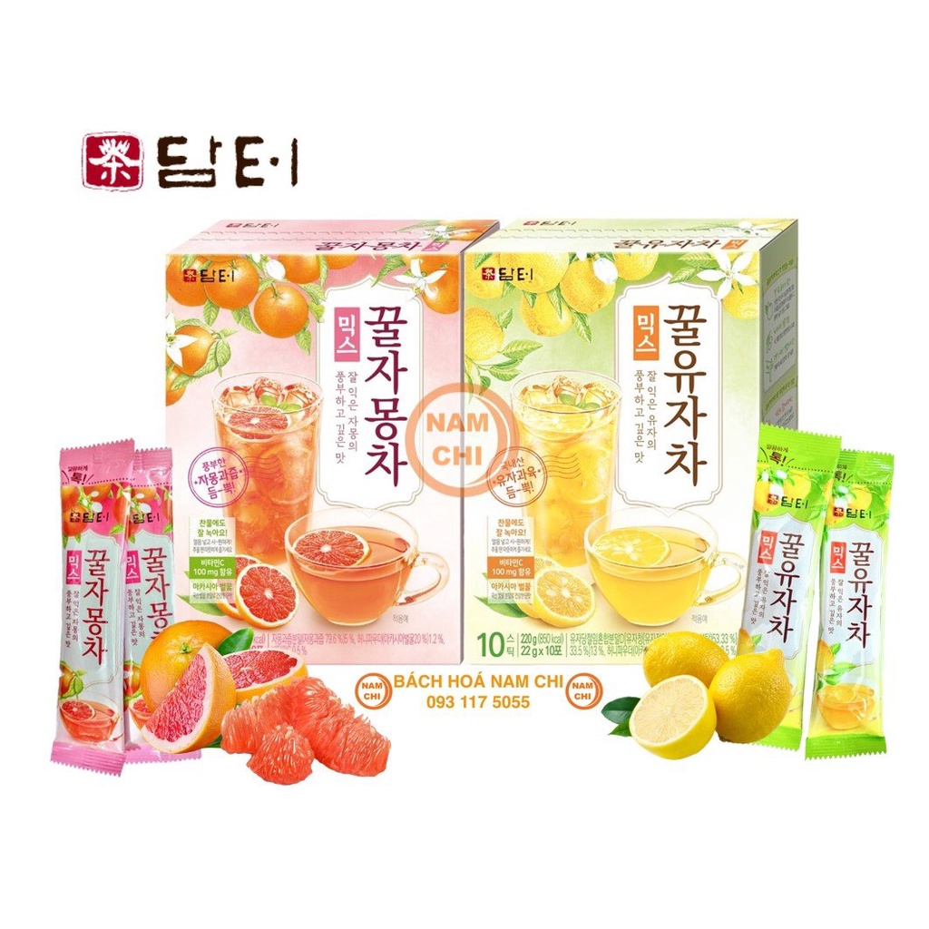 [BỘT TRÀ CHANH - BƯỞI] Bột Pha Trà DAMTUH Có 2 Vị Trà Chanh Trà Bưởi - Hàn Quốc