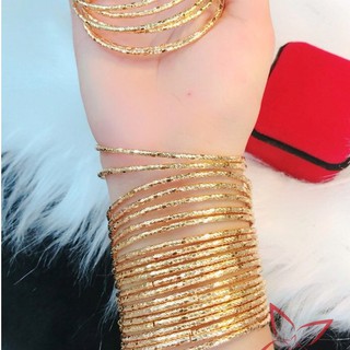 Bộ 7 Vòng Ximen mạ vàng 18k cao cấp thiết kế đốt trúc có khóa, bền màu VX1