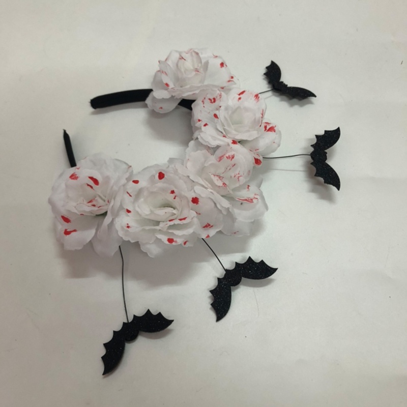 Băng Đô Cài Tóc Hình Dơi Hoa Máu Sáng Tạo Cho Phát Sóng Trực Tiếp Dịp Halloween