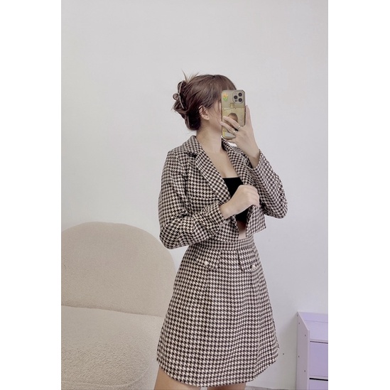 Bộ dạ bố caro 2 món ( có bigsize cho nàng chubby ) H64