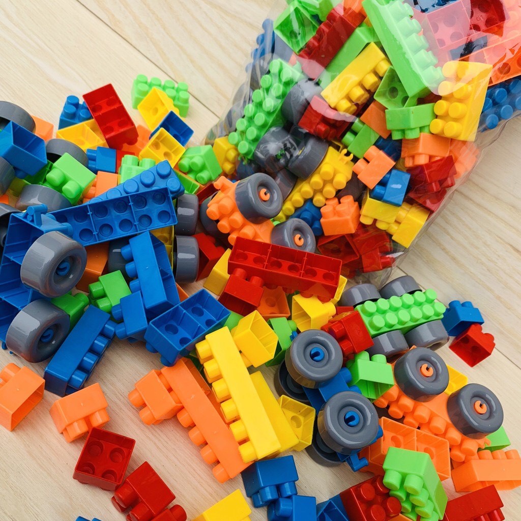 Bộ Xếp Hình Lego Mầm Non 155 Chi Tiết Bằng Nhựa Cho Bé Sáng Tạo Phát Triển Tư Duy Logic