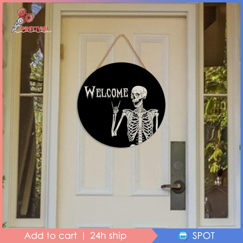 Bảng Gỗ Treo Trang Trí Chủ Đề Halloween Prettyia1