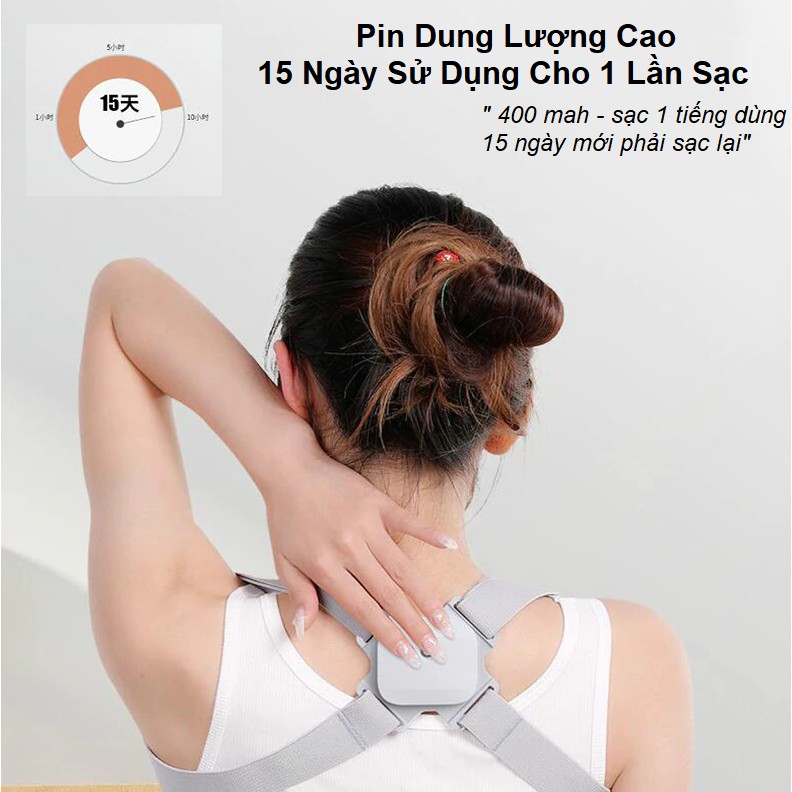 Đai Chống Gù Điện J3000 Báo Rung, Lưu Thông Được Số Lần Sử Dụng Khi Gù Lưng Chỉnh Sửa Thói Quen