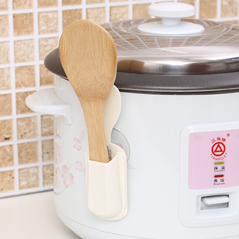 Giá đỡ để thìa múc cơm có cốc hút gắn tường/nồi cơm