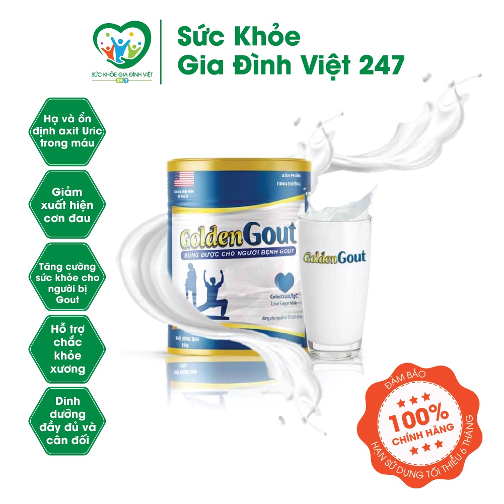 Combo 4 Hộp Sữa Golden Gout - 650g Dành Cho Người Bị gout