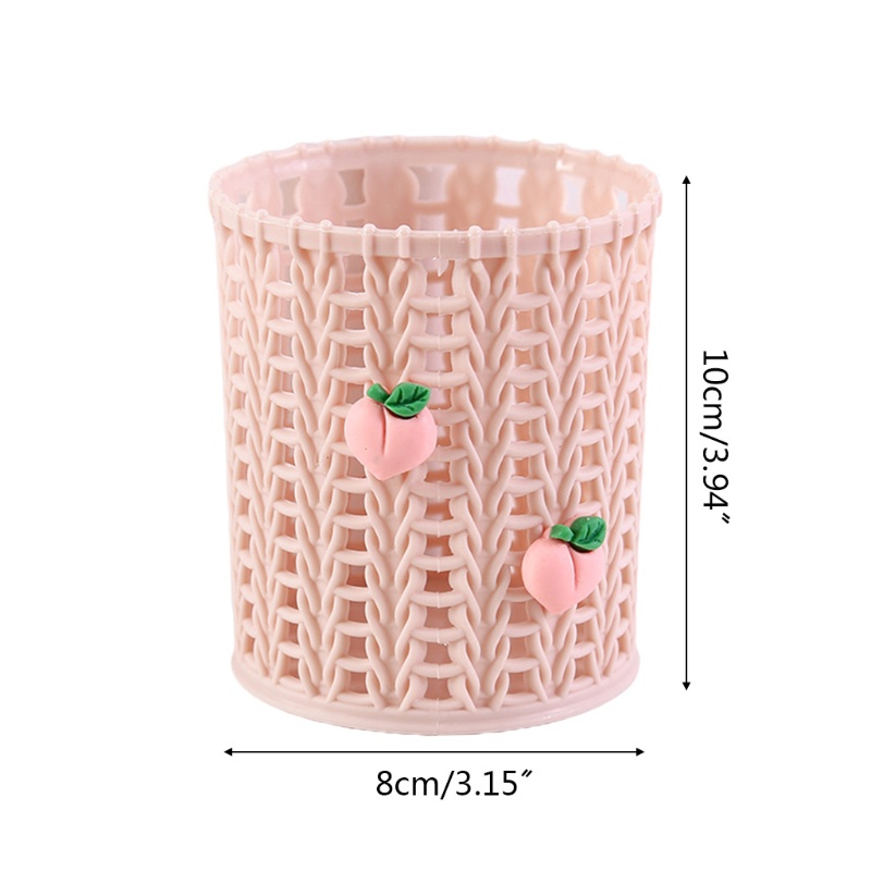 BTF Creative Table Stationery Holder Lovely Hollow-out Rattan-like Pencil Holder