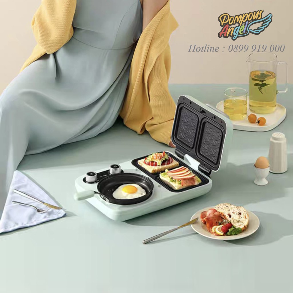 [Chính hãng] Máy chế biến ăn sáng , máy chiên nướng bánh Sandwich Bear DSL-A13F1 chính hãng