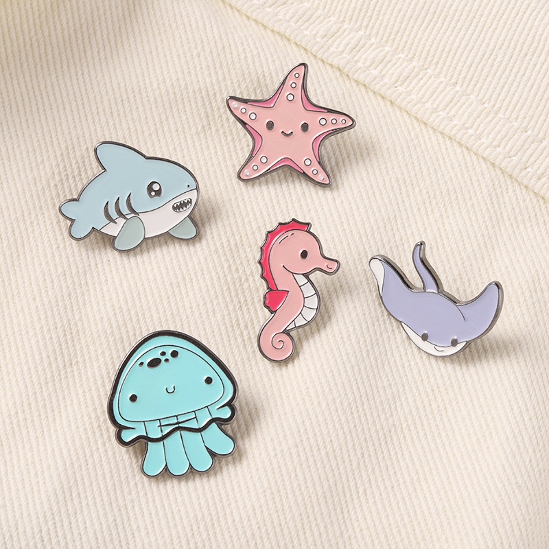 Ghim Cài Áo Hình Cá Ngựa / Sao Biển / Cá Mập Dễ Thương