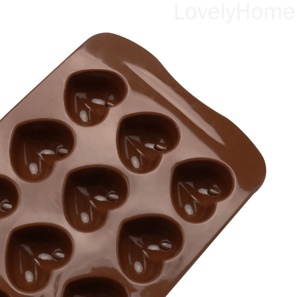 Khuôn làm đá/ sô cô la tạo hình trái tim 15 ngăn
