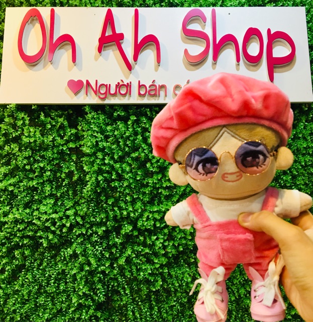 Outfit doll yếm nhung màu hồng cực dễ thương