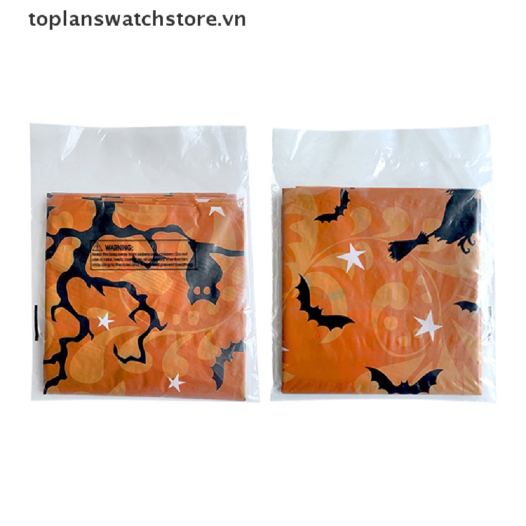 Khăn Trải Bàn Hình Chữ Nhật Bằng Nhựa Chống Thấm Nước Dùng Một Lần Phong Cách Halloween Ốp